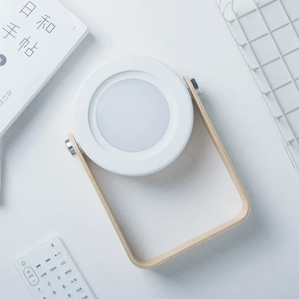 Folding Rechargeable Lantern, Wood-Handle LED Table Lamp - product view 2