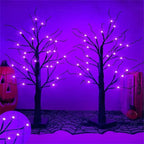 Halloween LED Birch Tree, Orange or Purple Lights, USB or Battery - product view 3