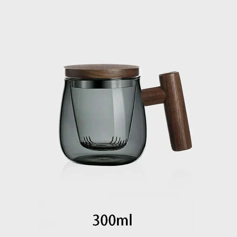 SacredHut | Ultramodern Glass Tea Cup with Filter and Lid