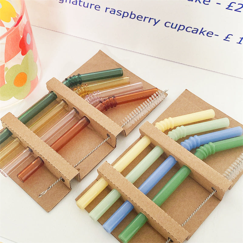 SacredHut | Glass straw - Set of 4