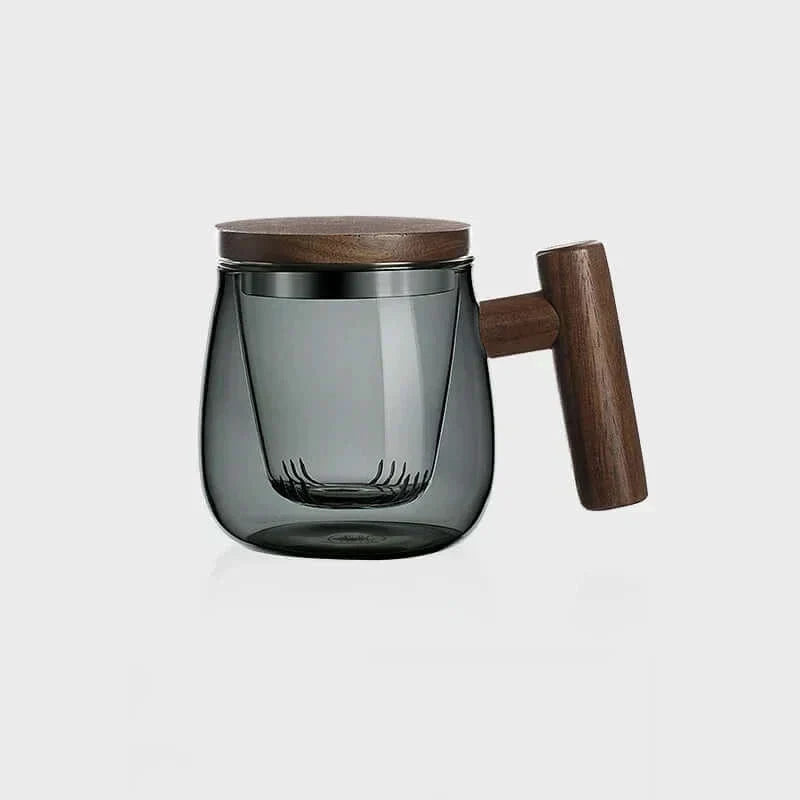 SacredHut | Ultramodern Glass Tea Cup with Filter and Lid