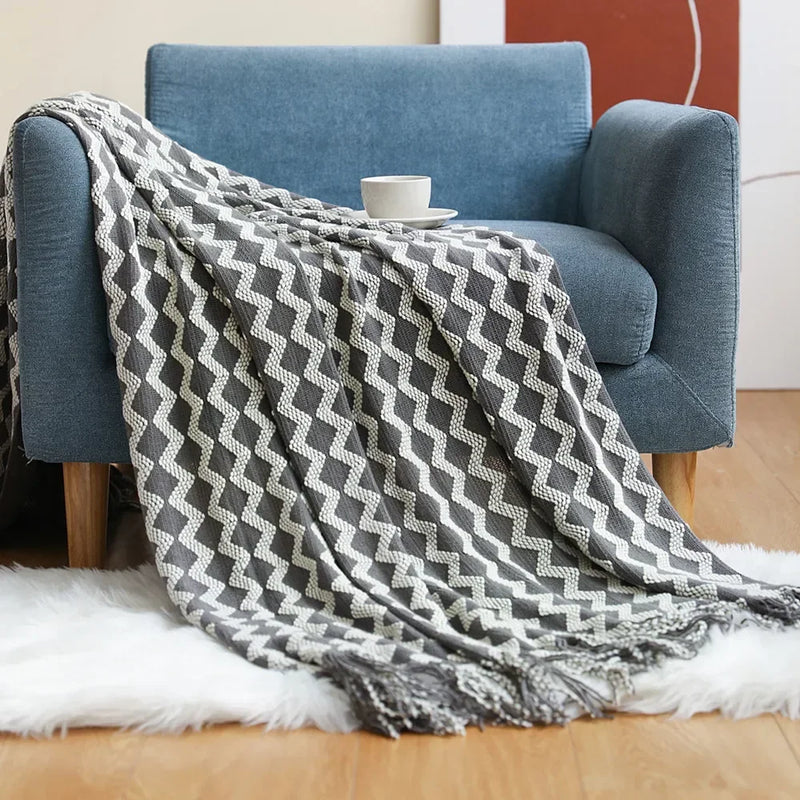 SacredHut | Nordic Style Chunky Knitted Blanket