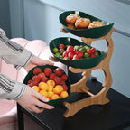 SacredHut | FruitTriad | Three-tier fruit bowl made of plastic