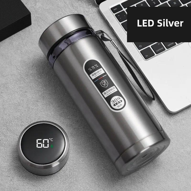 SacredHut | 800ml-1L Stainless Steel Thermos – Portable Vacuum Flask with LED Temperature Display