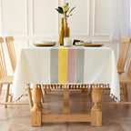 SacredHut | Waterproof Oil-resistant Rectangular Tablecloth Cotton Linen Wrinkle-resistant Tablecloth for Kitchen Dining Room Buffet Party