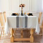 SacredHut | Waterproof Oil-resistant Rectangular Tablecloth Cotton Linen Wrinkle-resistant Tablecloth for Kitchen Dining Room Buffet Party