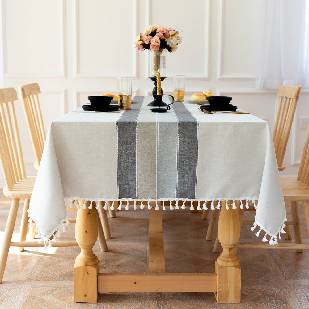 SacredHut | Waterproof Oil-resistant Rectangular Tablecloth Cotton Linen Wrinkle-resistant Tablecloth for Kitchen Dining Room Buffet Party
