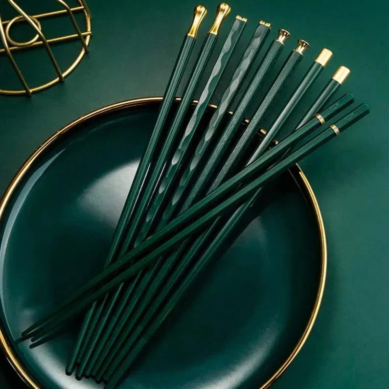 SacredHut | DineLux – Luxurious Chopstick Set with Refined Designs (5 Pairs)