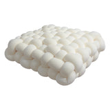 Handwoven Knot Cushion in Milk White