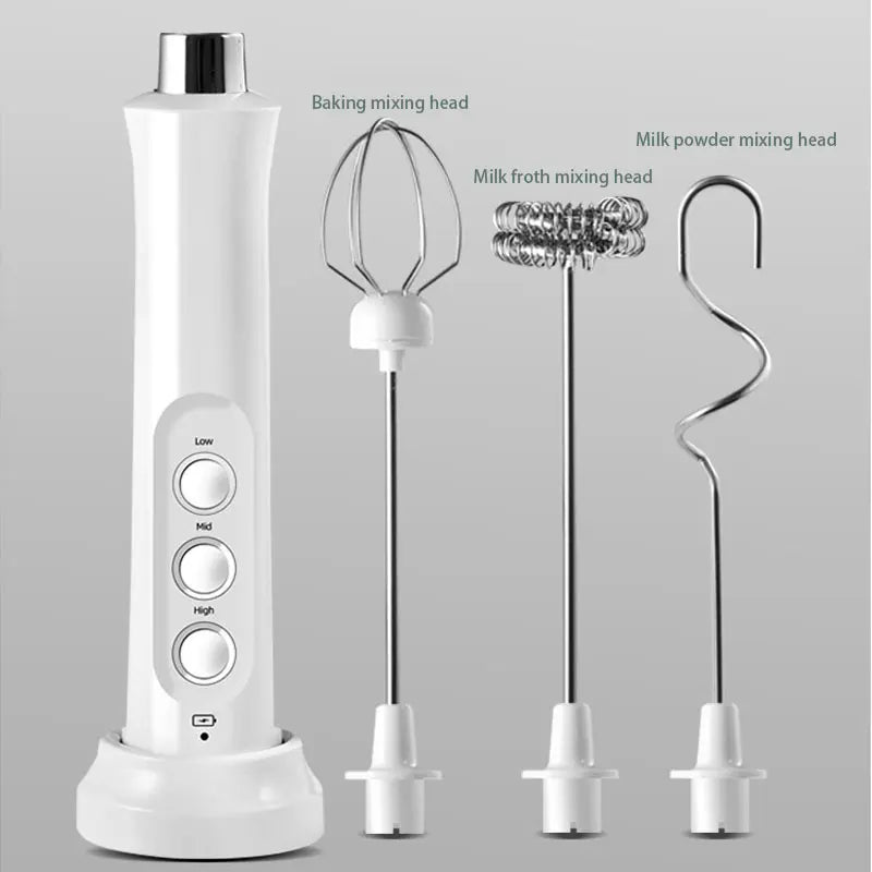 SacredHut | 3 In 1 Electric Milk Frother Rechargeable Milk Frother Handheld Frothing Device High Speeds Milk Frother Drink Mixer Coffee
