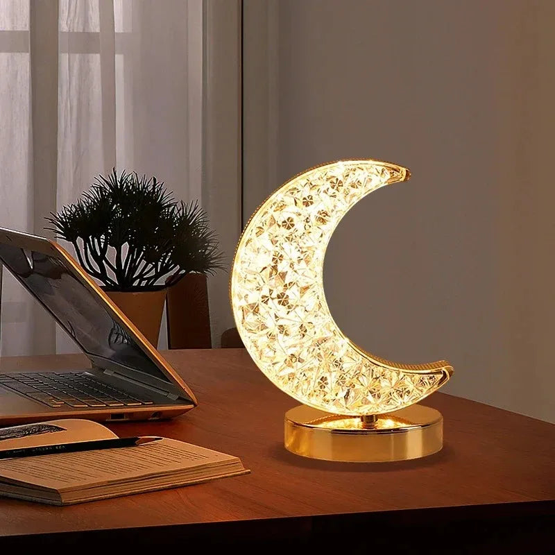 Crystal-Style LED Night Light, Rechargeable Touch-Dimming Lamp - product view 2