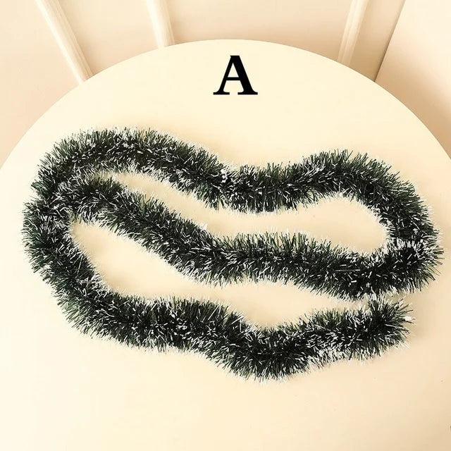 Snow-Flocked Christmas Garland, 2 m PVC Holiday Decoration - product view 1