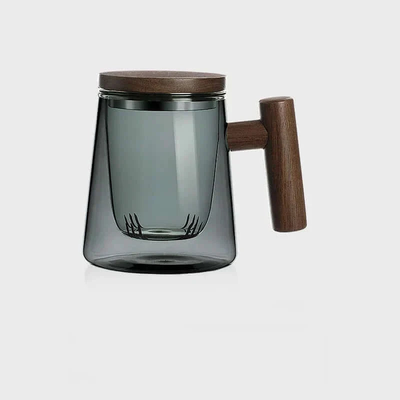 SacredHut | Ultramodern Glass Tea Cup with Filter and Lid
