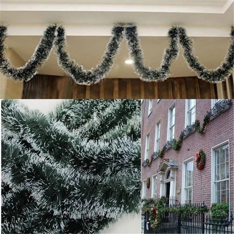 Snow-Flocked Christmas Garland, 2 m PVC Holiday Decoration - product view 5
