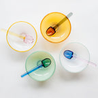 SacredHut | Colorful borosilicate dessert bowl with spoon