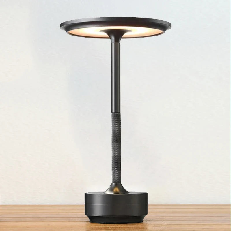 USB-C Rechargeable Table Lamp, Dimmable Aluminum LED Light - Grey