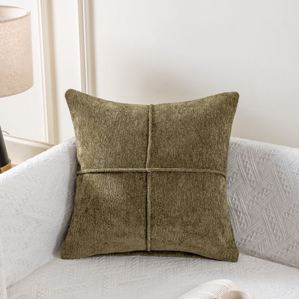 Stitched Throw Pillow Cover, Soft Microfiber Hidden-Zipper Cushion Cover — product view 2