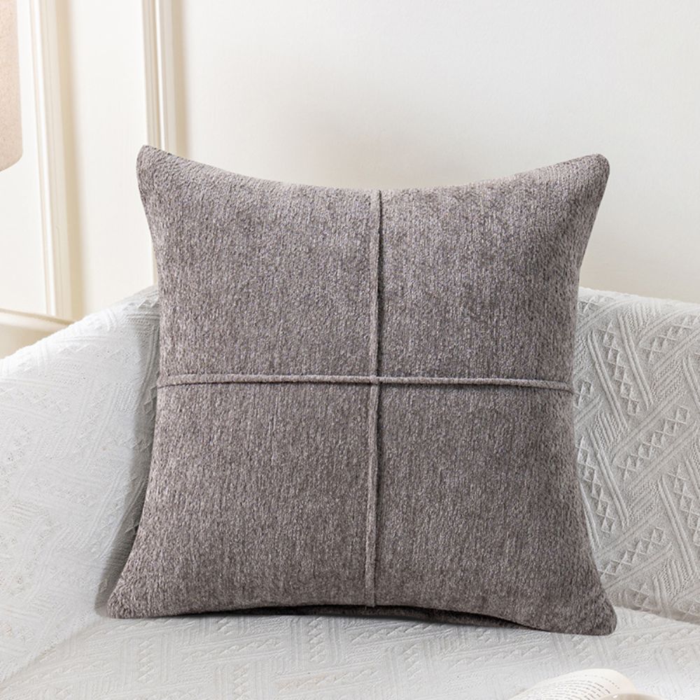 Stitched Throw Pillow Cover, Soft Microfiber Hidden-Zipper Cushion Cover — product view 3