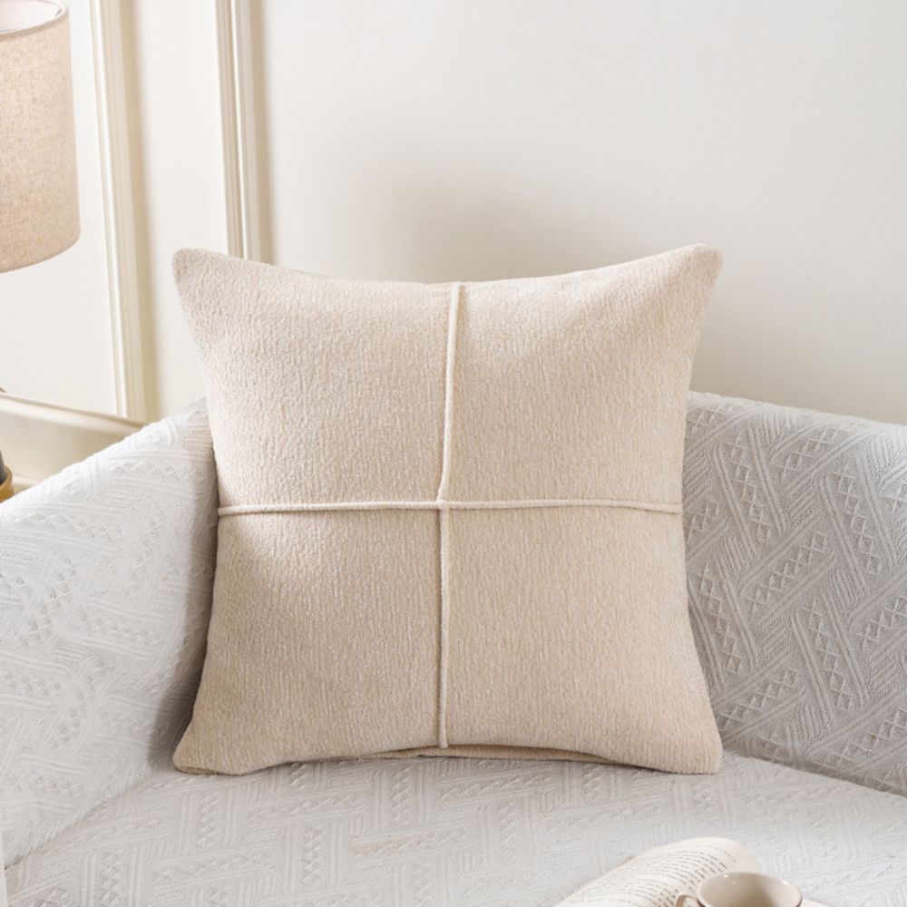 Stitched Throw Pillow Cover, Soft Microfiber Hidden-Zipper Cushion Cover — product view 11