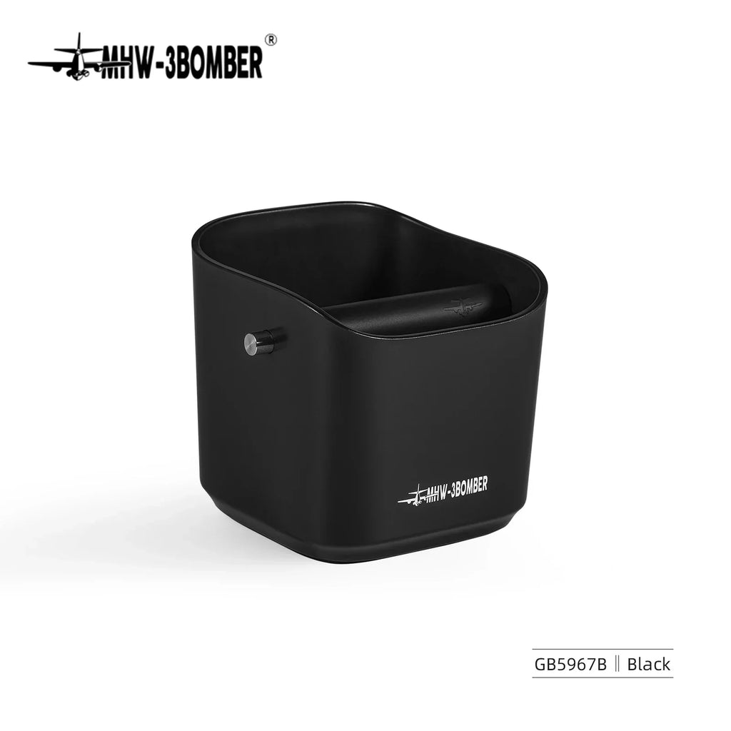 SacredHut | 0.9–1.2 l Espresso knock box, detachable knock bar and non-slip base, square coffee grounds waste, barista desktop accessories