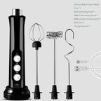SacredHut | 3 In 1 Electric Milk Frother Rechargeable Milk Frother Handheld Frothing Device High Speeds Milk Frother Drink Mixer Coffee