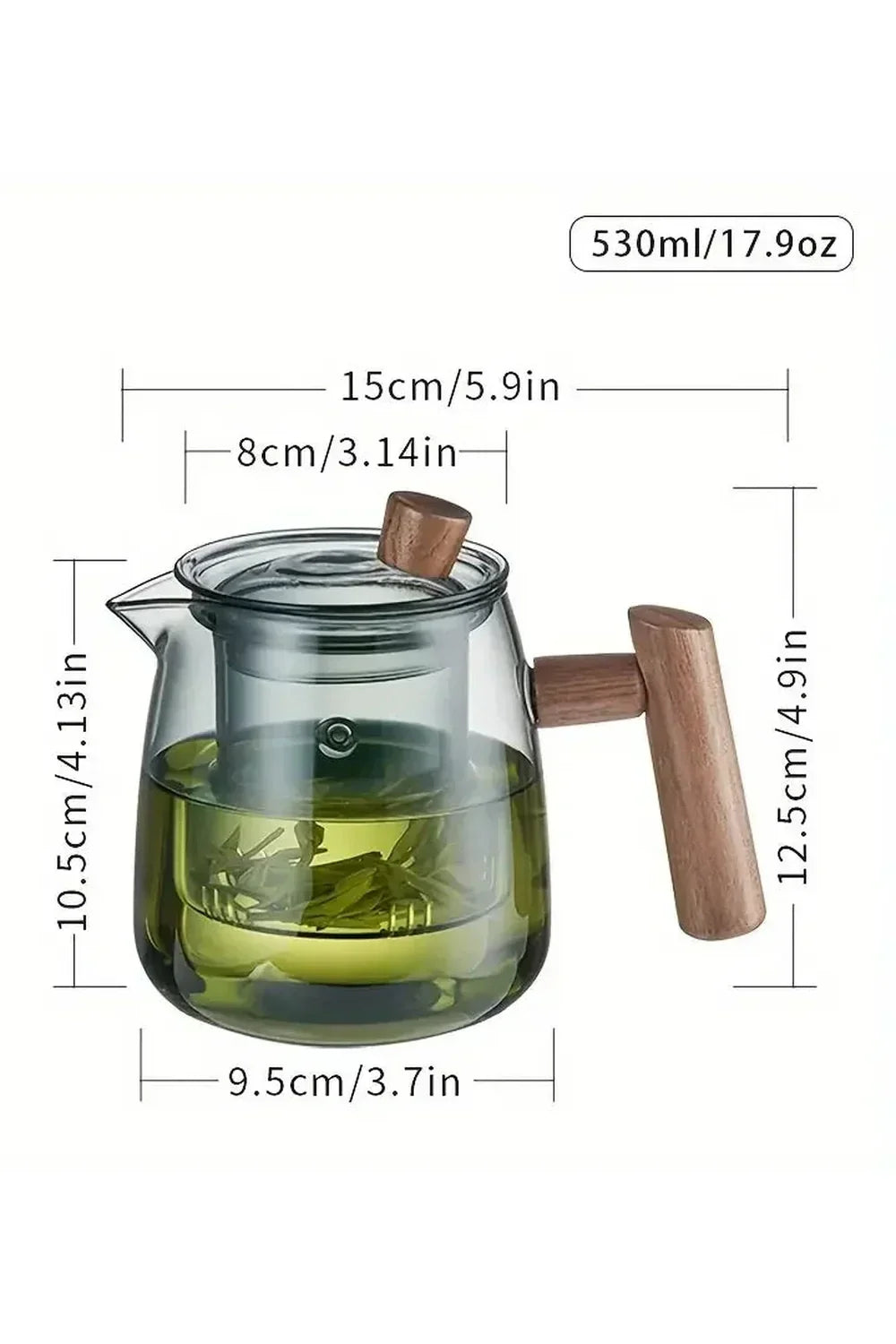 SacredHut | Wood Handle Glass Teapot