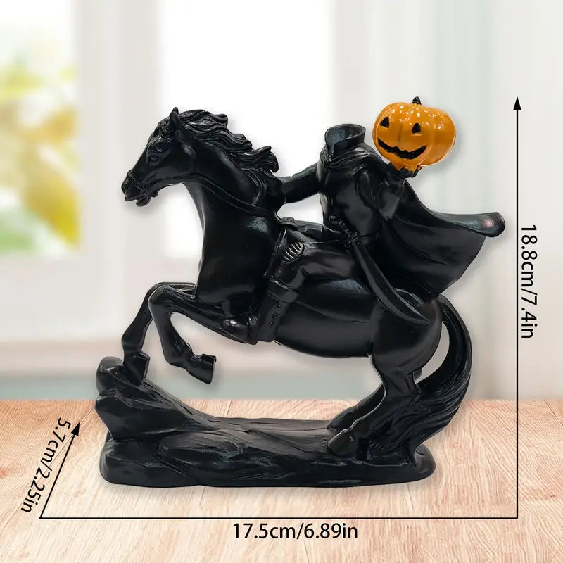 Headless Horseman Halloween Figurine, Resin Pumpkin Rider Decor - product view 8