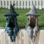 Solar Witch Garden Statue with LED Lantern, 8.6-Inch - product view 1