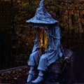 Solar Witch Garden Statue with LED Lantern, 8.6-Inch - product view 3