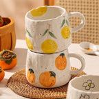 Fruit Pattern Ceramic Coffee Mug, 10.14 fl oz Tea and Cocoa Cup — product view 7