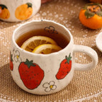 Fruit Pattern Ceramic Coffee Mug, 10.14 fl oz Tea and Cocoa Cup — product view 4