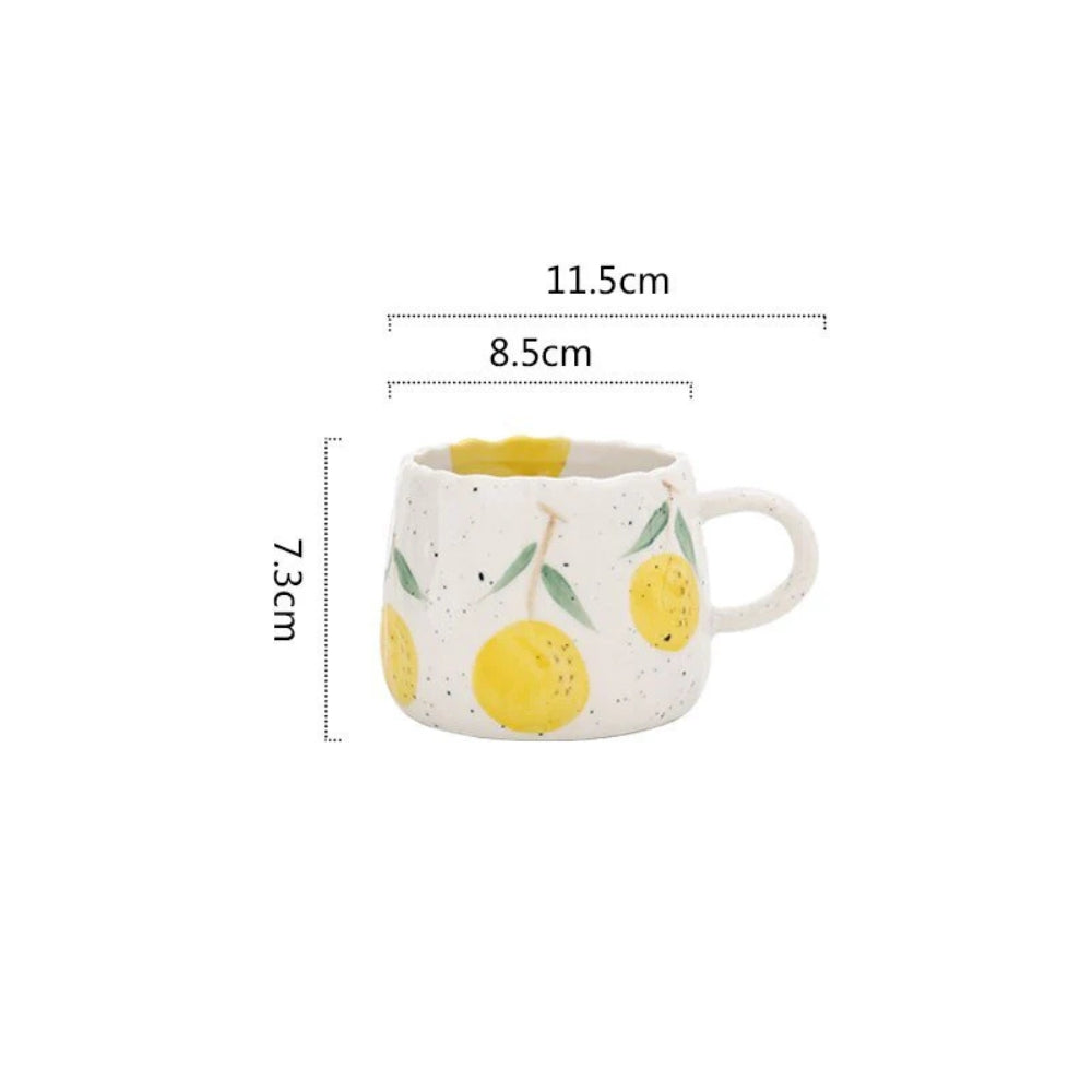 Fruit Pattern Ceramic Coffee Mug, 10.14 fl oz Tea and Cocoa Cup — product view 9