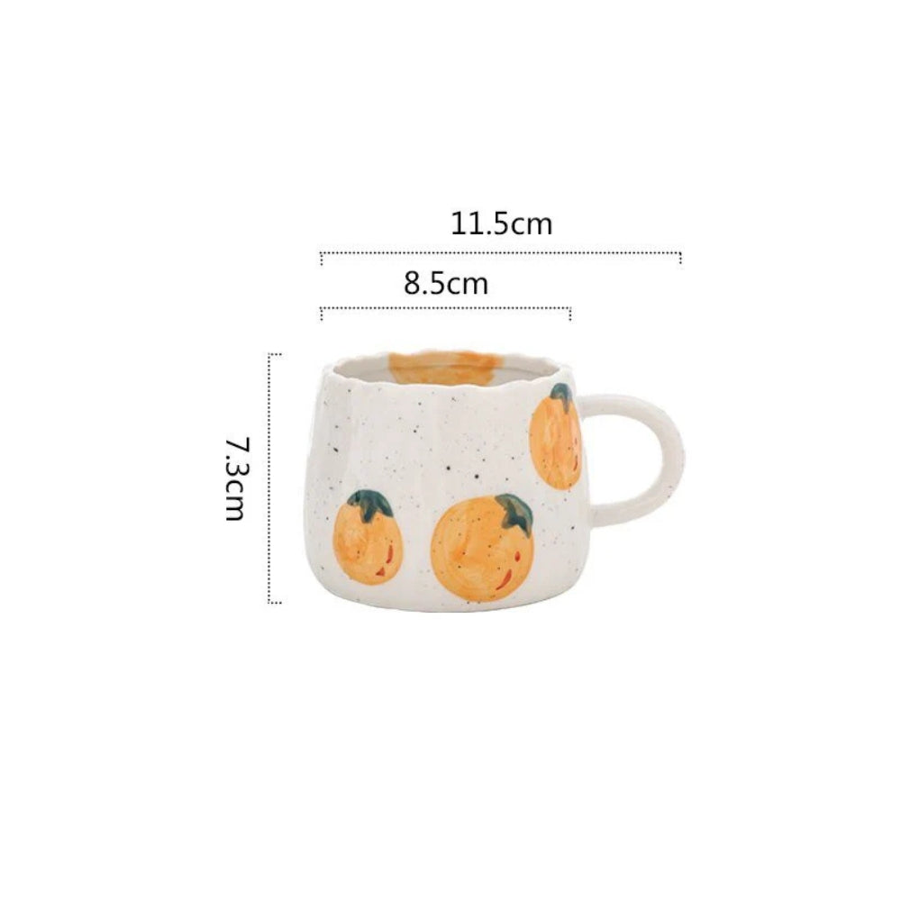 Fruit Pattern Ceramic Coffee Mug, 10.14 fl oz Tea and Cocoa Cup — product view 10