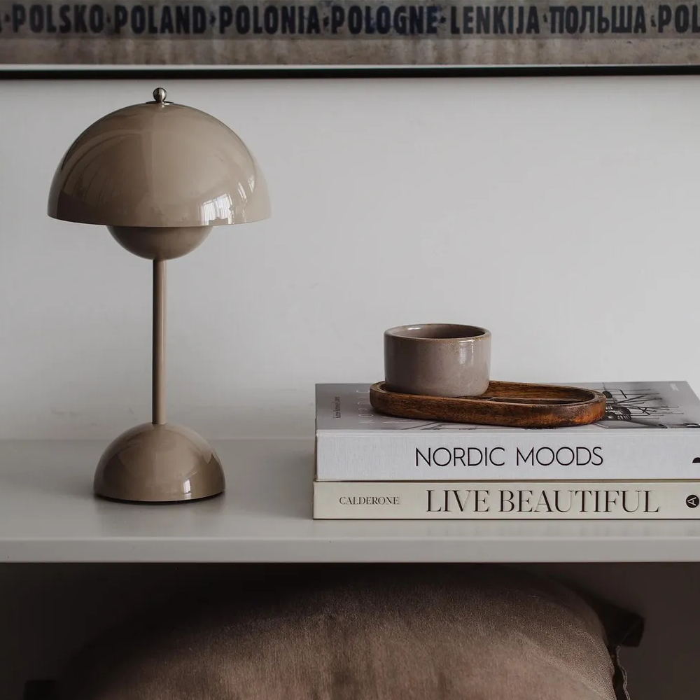 Mushroom Pod Table Lamp, Rechargeable Touch-Dimmable LED Light - product view 1