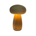 Wood Mushroom Night Light, USB Rechargeable Touch-Dimming Lamp - product view 2