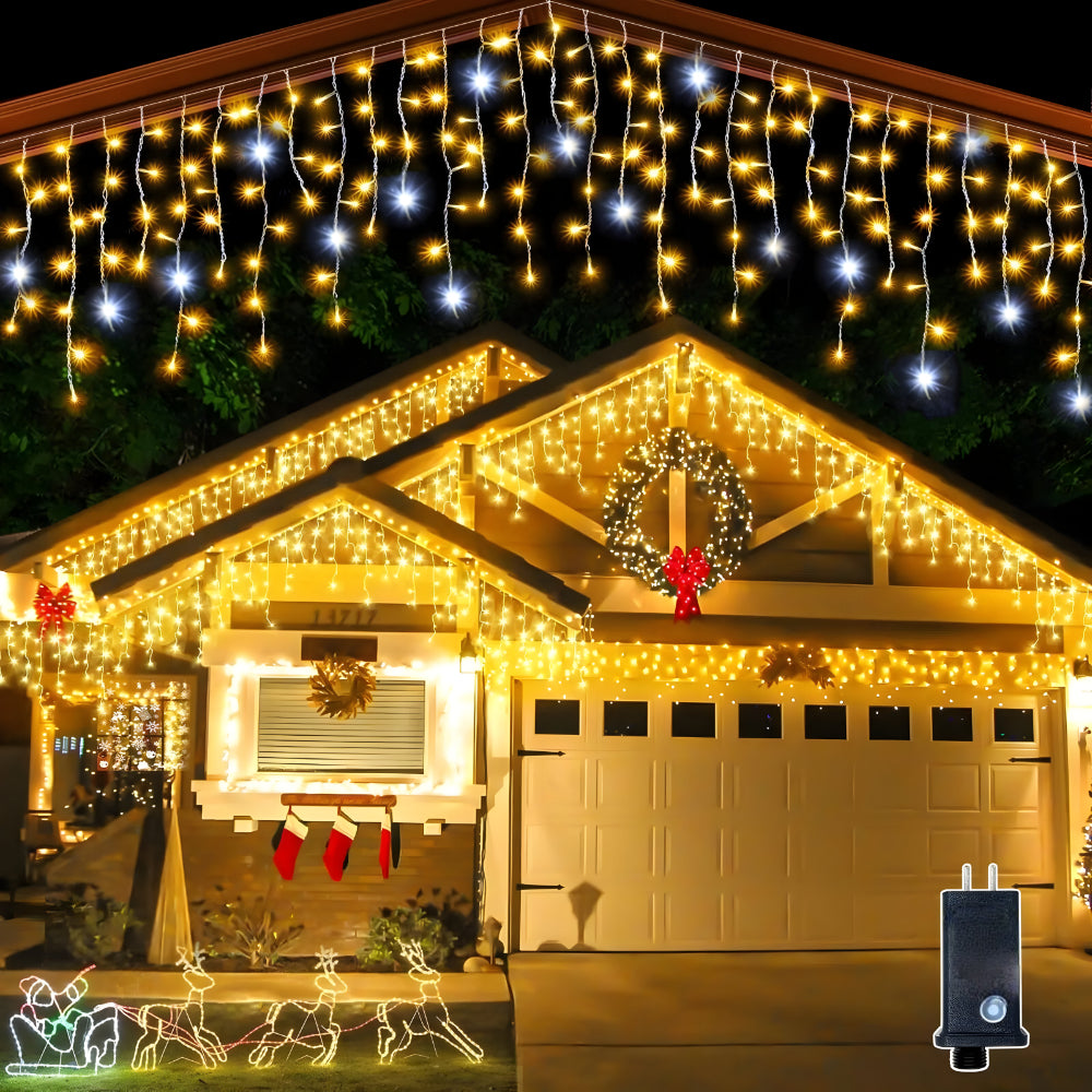 Warm White Outdoor Christmas Curtain Lights, 4–32 m Lengths - Warm White, 4M(B) X 0.6M(H)