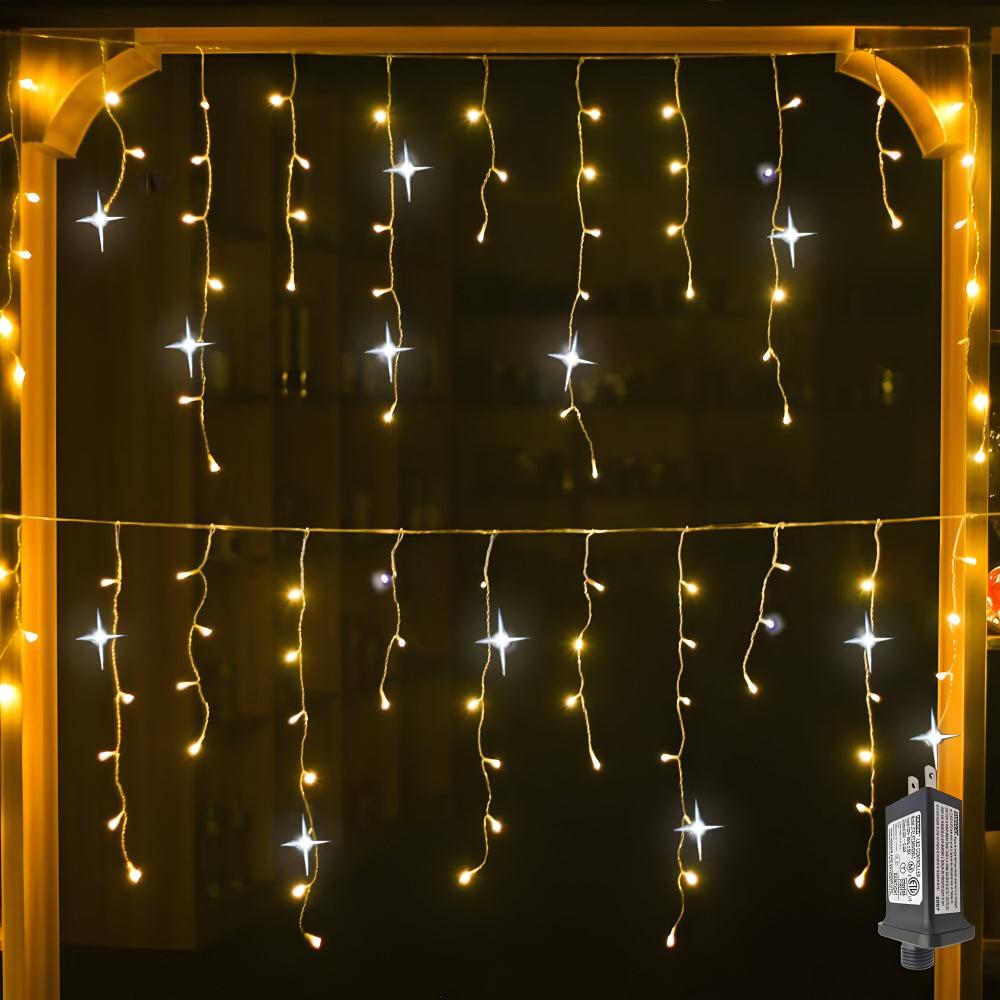 Warm White Outdoor Christmas Curtain Lights, 4–32 m Lengths - product view 3