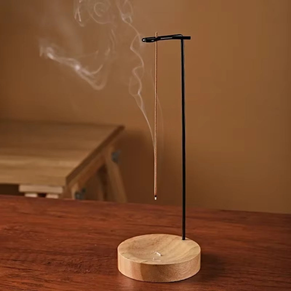 Wooden Incense Burner with Metal Holder, Decorative Incense Stand — product view 10
