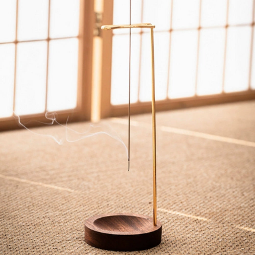 Wooden Incense Burner with Metal Holder, Decorative Incense Stand — product view 1