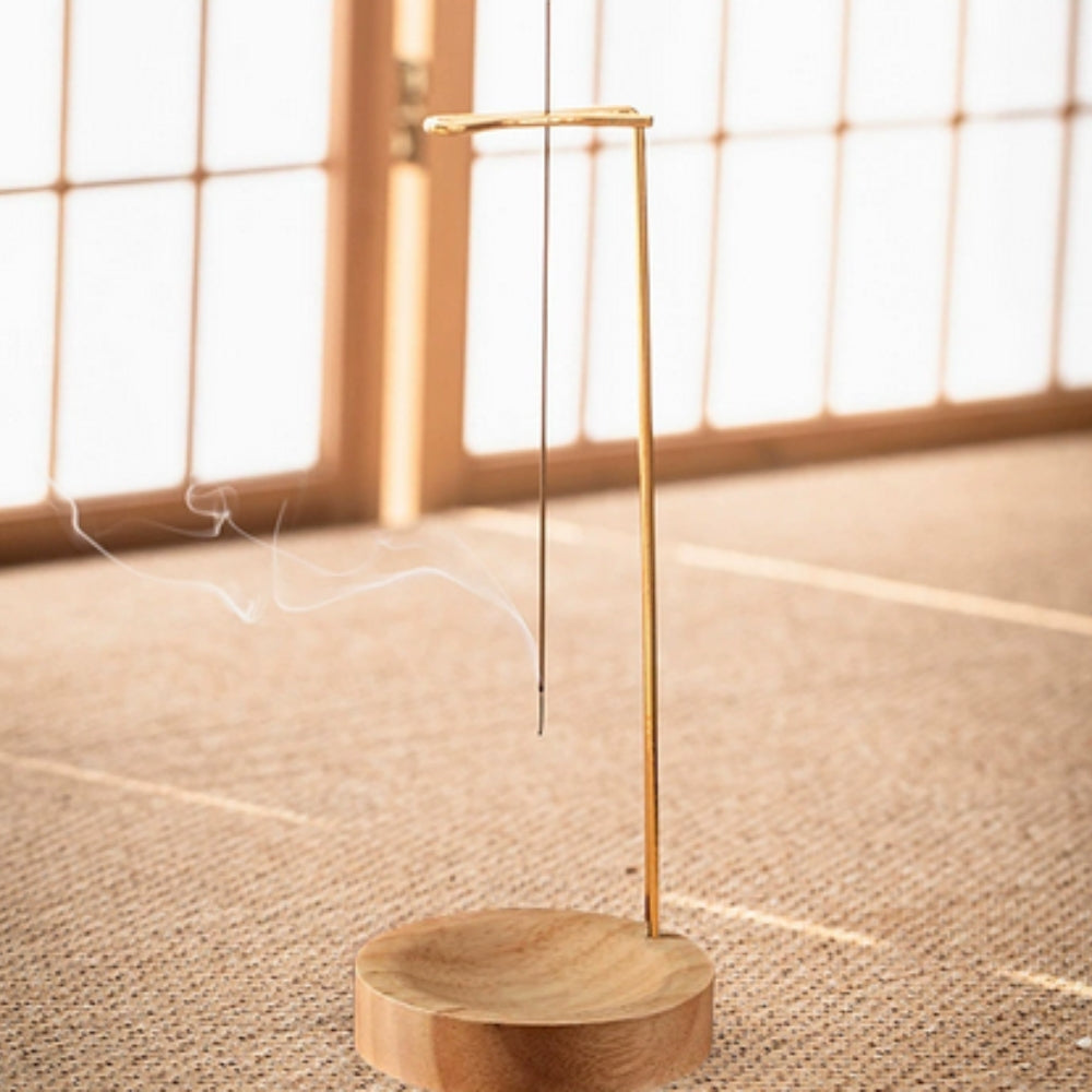 Wooden Incense Burner with Metal Holder, Decorative Incense Stand — product view 5