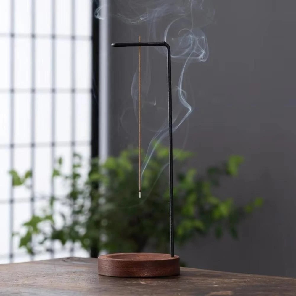Wooden Incense Burner with Metal Holder, Decorative Incense Stand — product view 6