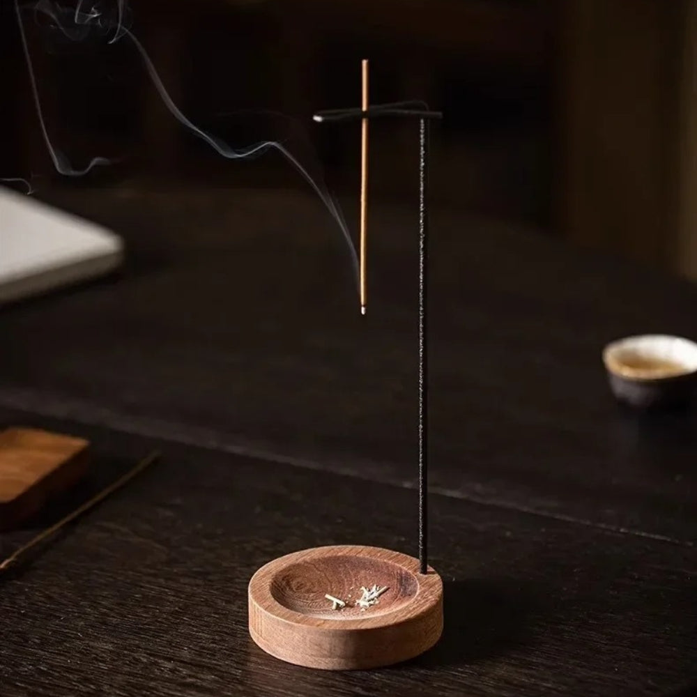 Wooden Incense Burner with Metal Holder, Decorative Incense Stand — product view 13