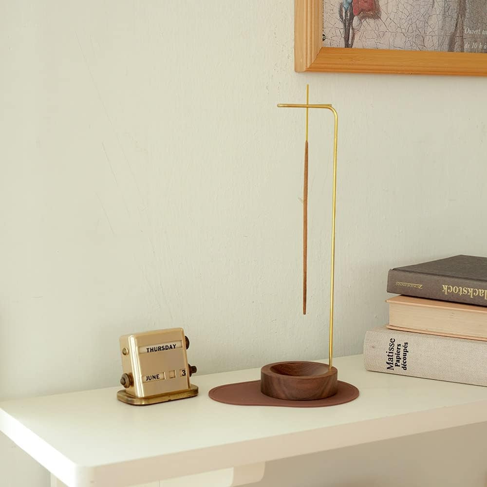Wooden Incense Burner with Metal Holder, Decorative Incense Stand — product view 9