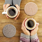 Woven Cotton Coasters, Set of 8 Absorbent Table Protectors — product view 2