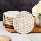Woven Cotton Coasters, Set of 8 Absorbent Table Protectors — product view 4