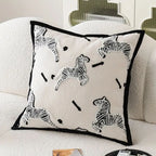 Embroidered Chenille Pillow Cover, Zebra and Geometric Cushion Designs — product view 5