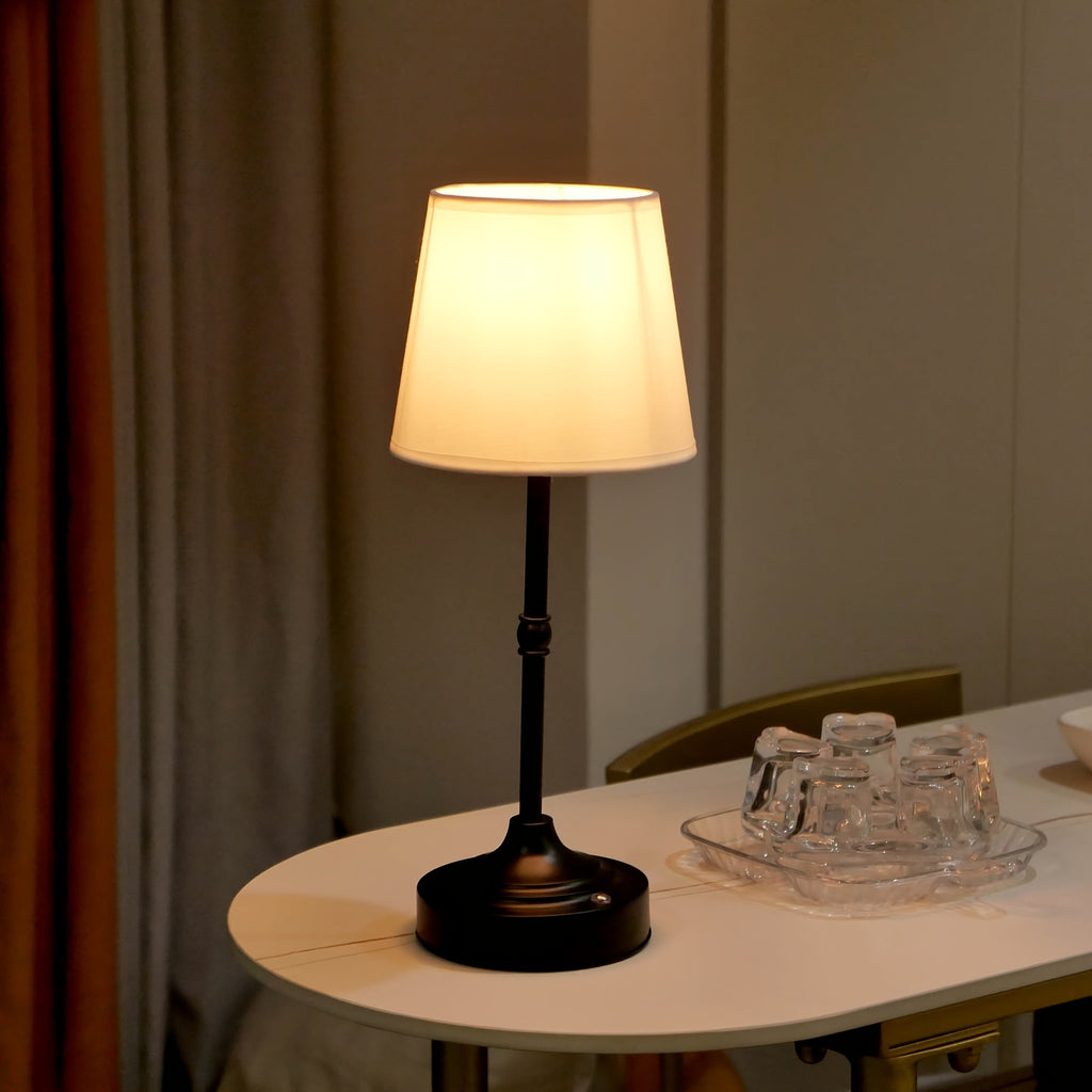 Cordless Fabric-Shade Table Lamp, USB Rechargeable and Dimmable - product view 3