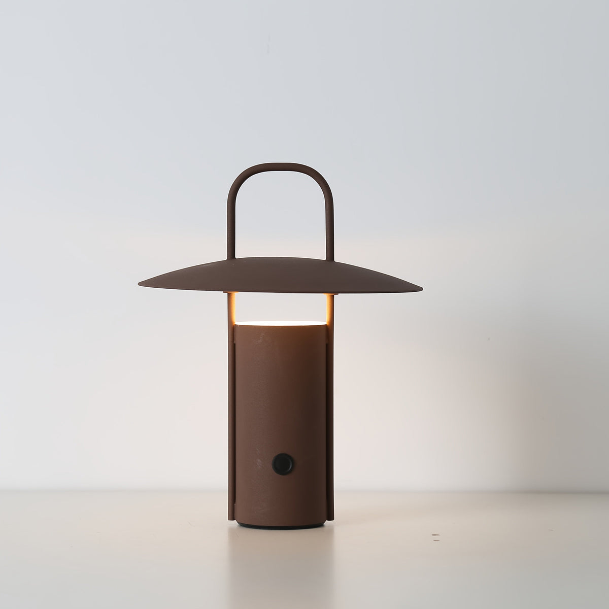 Cordless Metal Table Lamp, USB Rechargeable 3-Color LED Light - Brown