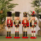Wooden Christmas Nutcracker Soldier Figurine, 5 Color Options - product view 4