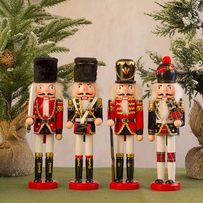 Wooden Christmas Nutcracker Soldier Figurine, 5 Color Options - product view 4